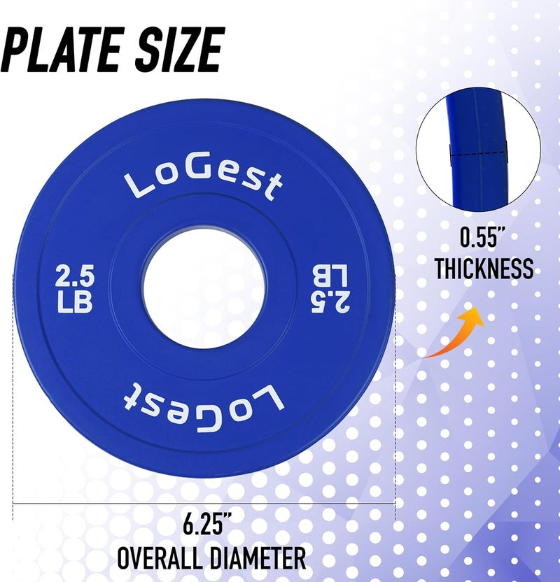 Logest Pair Olympic Plates - Barbell Weights Set of 2 Weight Plates for Olympic Bars Perfect for Strength Training Plates Exercise Balance Increase Available in 0.50LB 1.25LB 2.5LB 5LB 7.5LB 10LB Weight Plate - Image 2